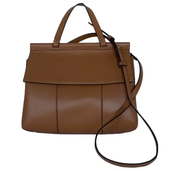 Tory Burch Block T Leather Top Handle Satchel - Picture 1 of 12